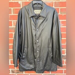 Vintage Wilsons M. Julian 5 Button Quilt Lined Men’s L Black Leather Jacket T4